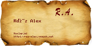 Réz Alex névjegykártya