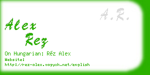 alex rez business card