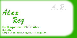 alex rez business card